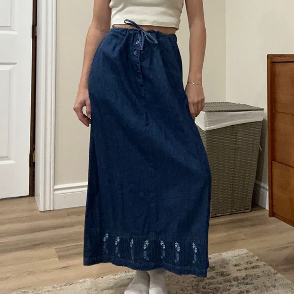 Denim Maxi Skirt - Picture 2 of 7